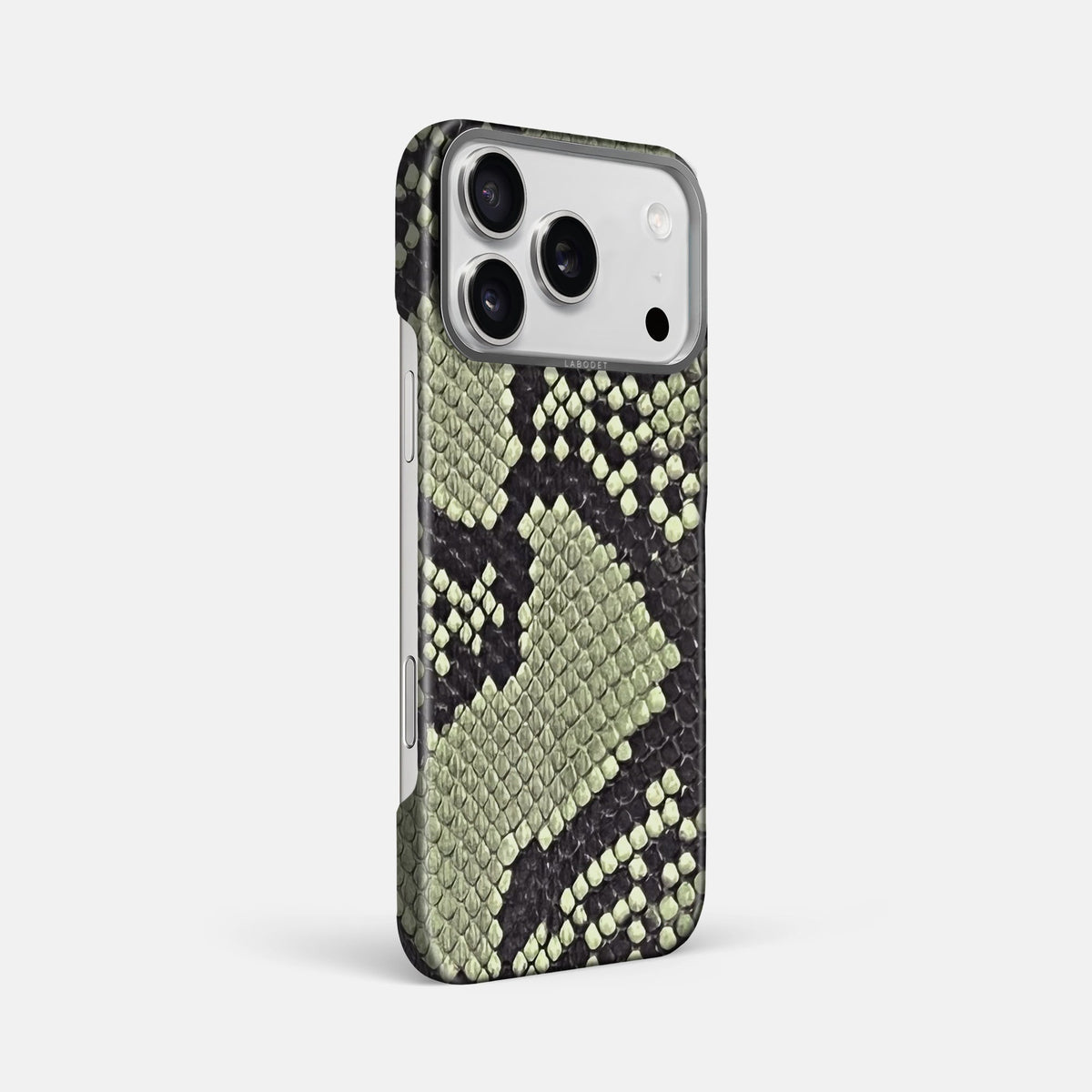 Classic Case For iPhone 18 Pro Max In Deluxe Python -2 | Army-Green-Steel