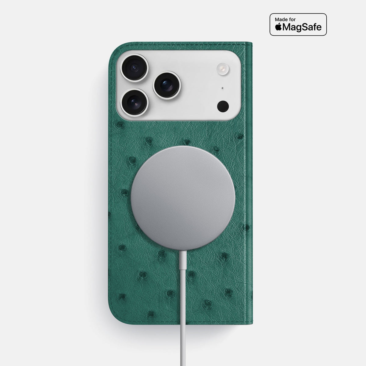 Folio Slim Case For iPhone 18 Pro Max In Ostrich -3 | Forest-Green