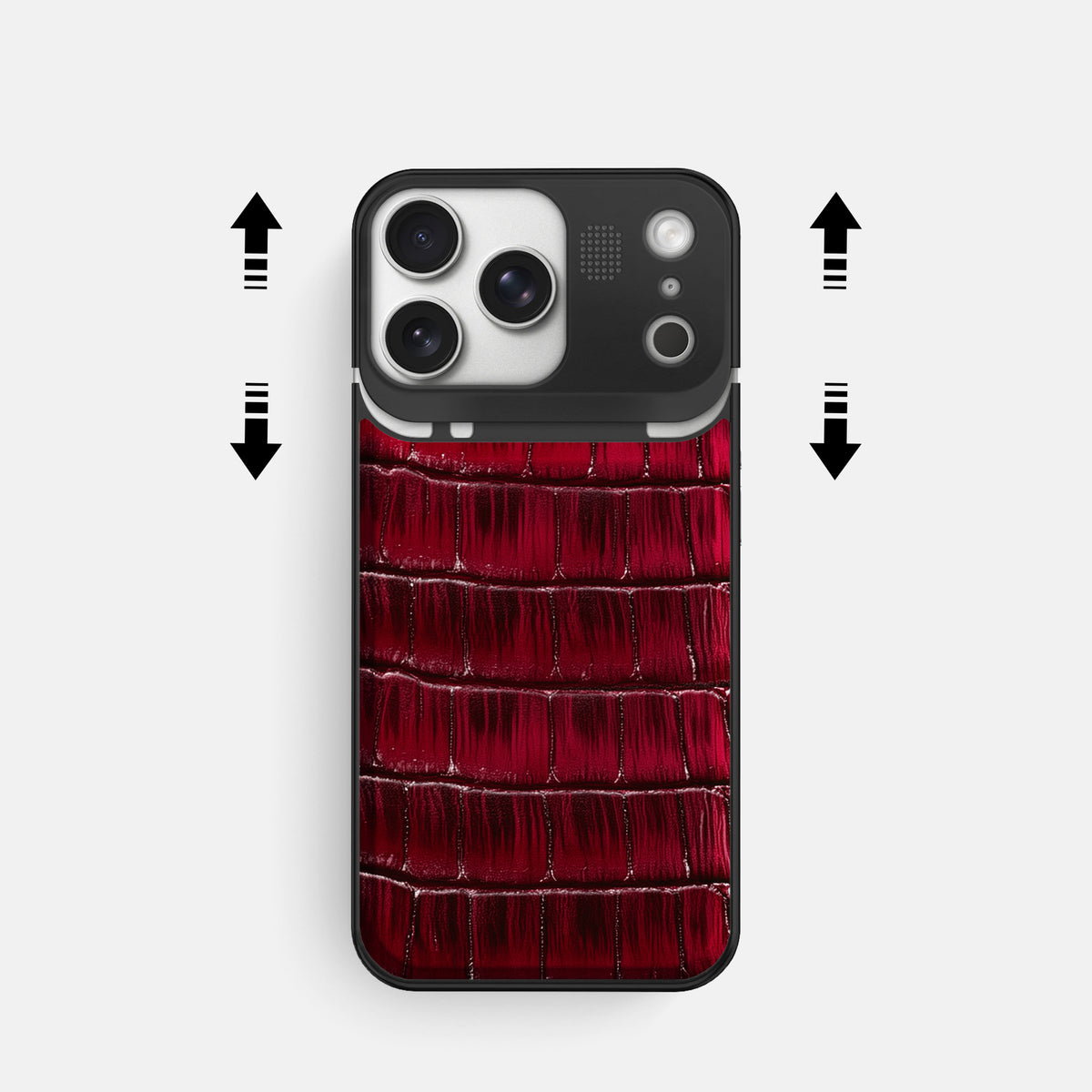 Metal Case For iPhone 17 Pro In Patina Alligator -2 | Havana-Burgundy-Black