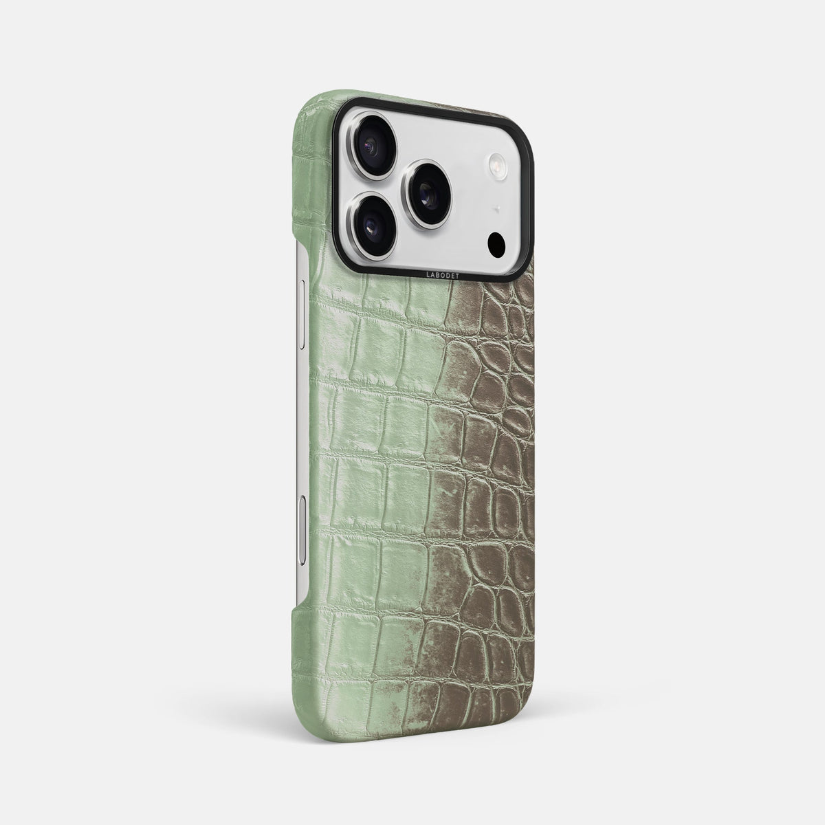 Classic Case For iPhone 18 Pro Max In Himalayan Crocodile -2 | Pistachio-Black
