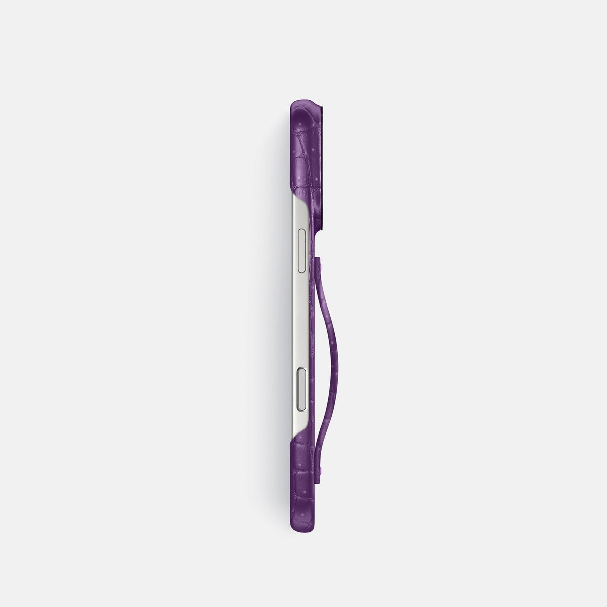 Finger Case For iPhone 18 Pro In Porosus Crocodile -3 | Purple-Black