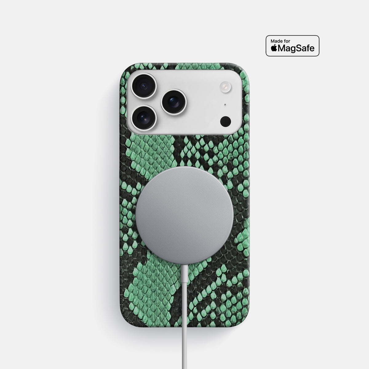 Slim Case For iPhone 17 Pro In Deluxe Python -5 | Forest-Green