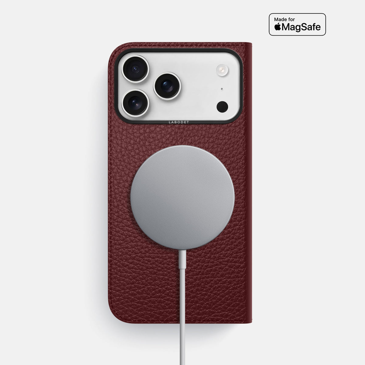 Folio Case For iPhone 18 Pro Max In Calf -3 | Bordeaux-Black