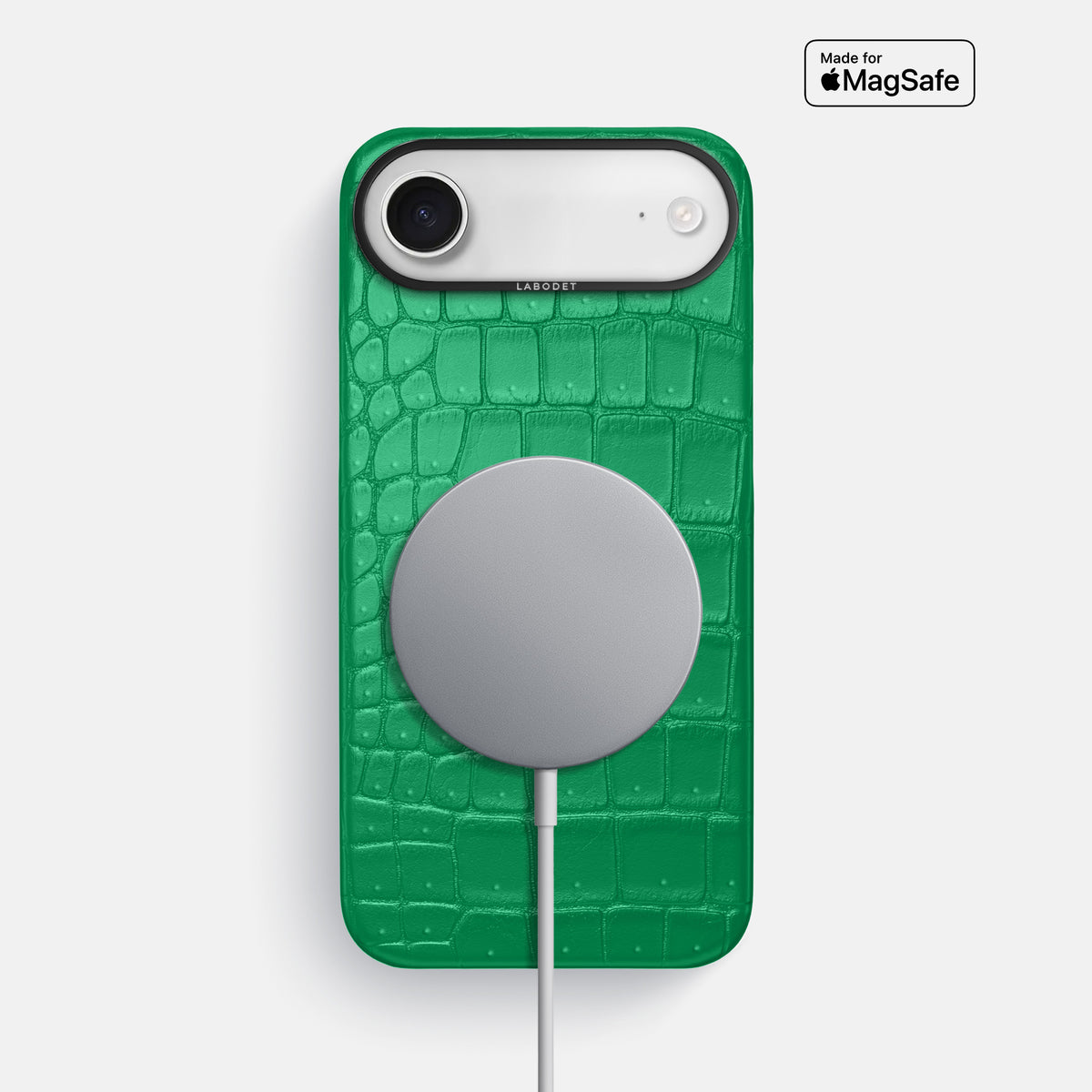 Classic Case For iPhone 17 Air In Porosus Crocodile -5 | Cactus-Green-Black