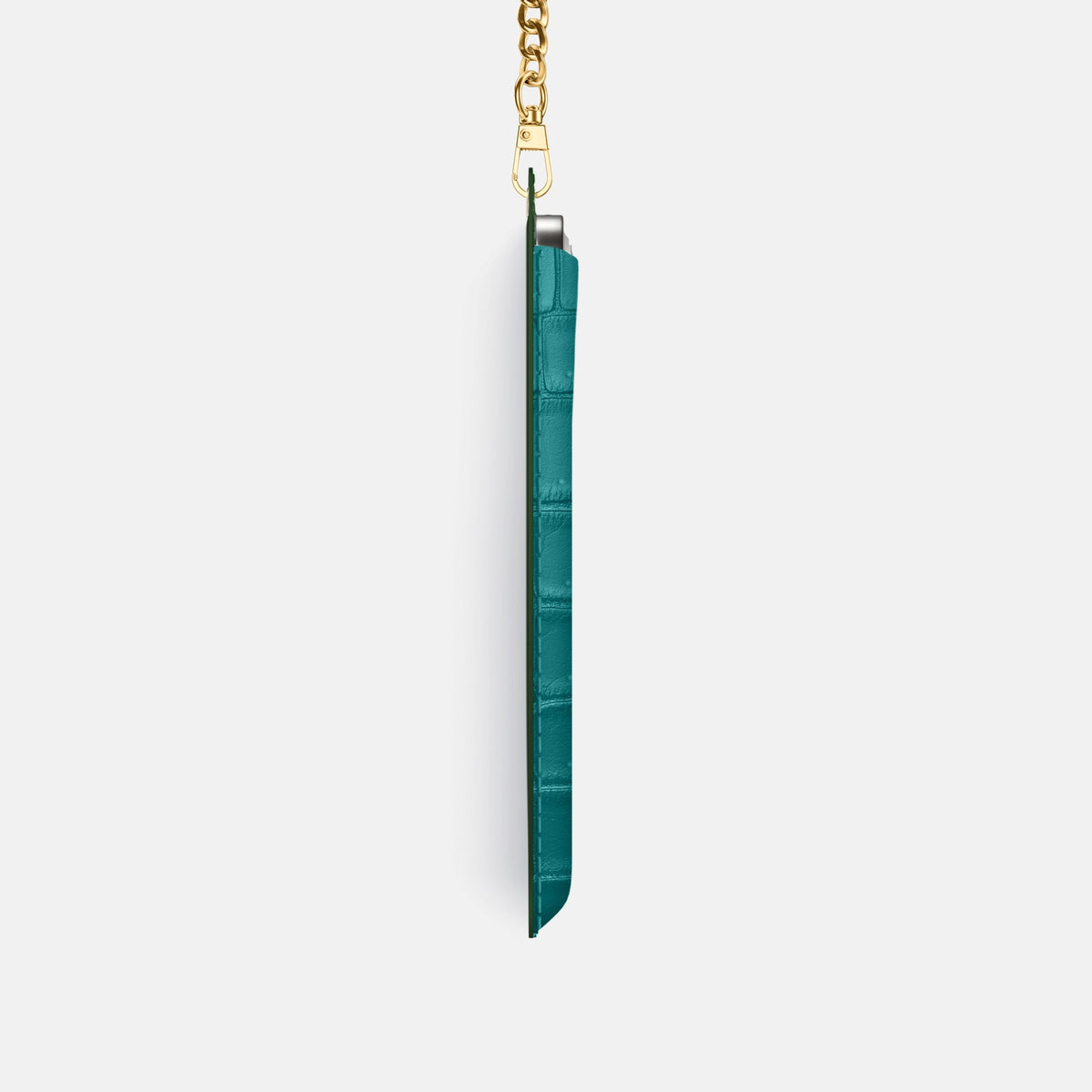 Crossbody Bag For iPhone 18 Pro In Porosus Crocodile -4 | Celadon-Gold
