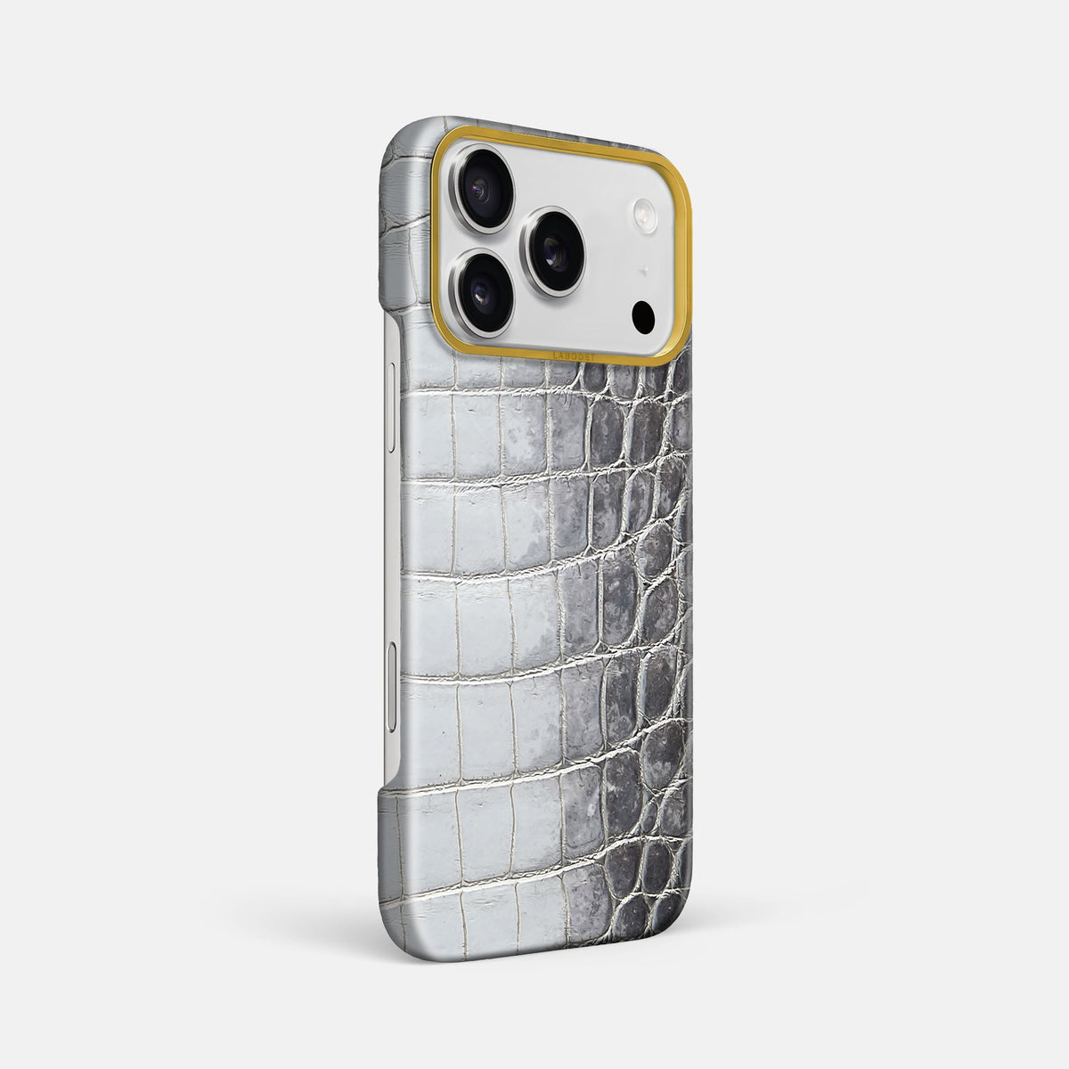 Classic Case For iPhone 18 Pro Max In Himalayan Crocodile -2 | Silver-Gold