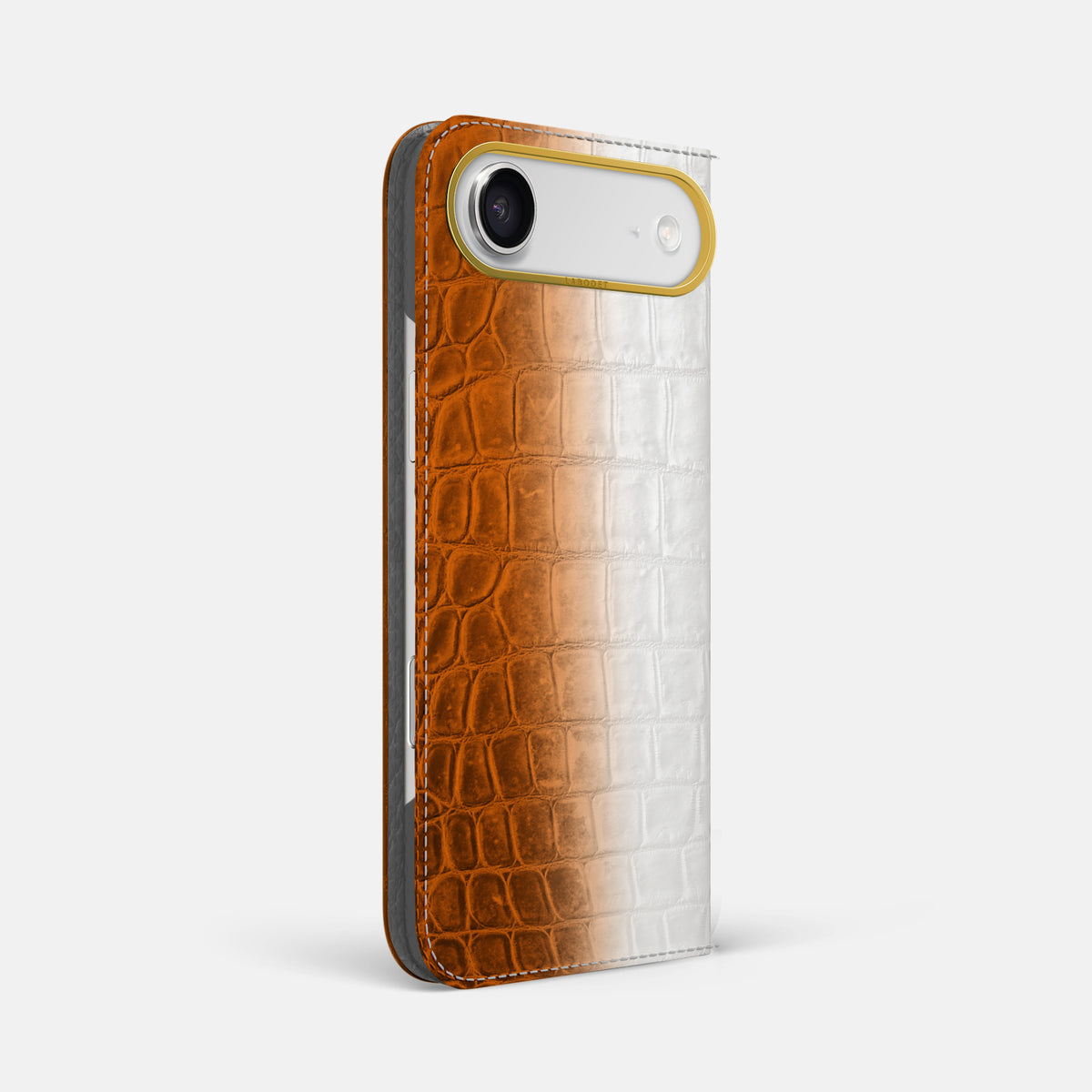 Folio Case For iPhone 17 Air In Himalayan Crocodile -1 | Orange-Gold