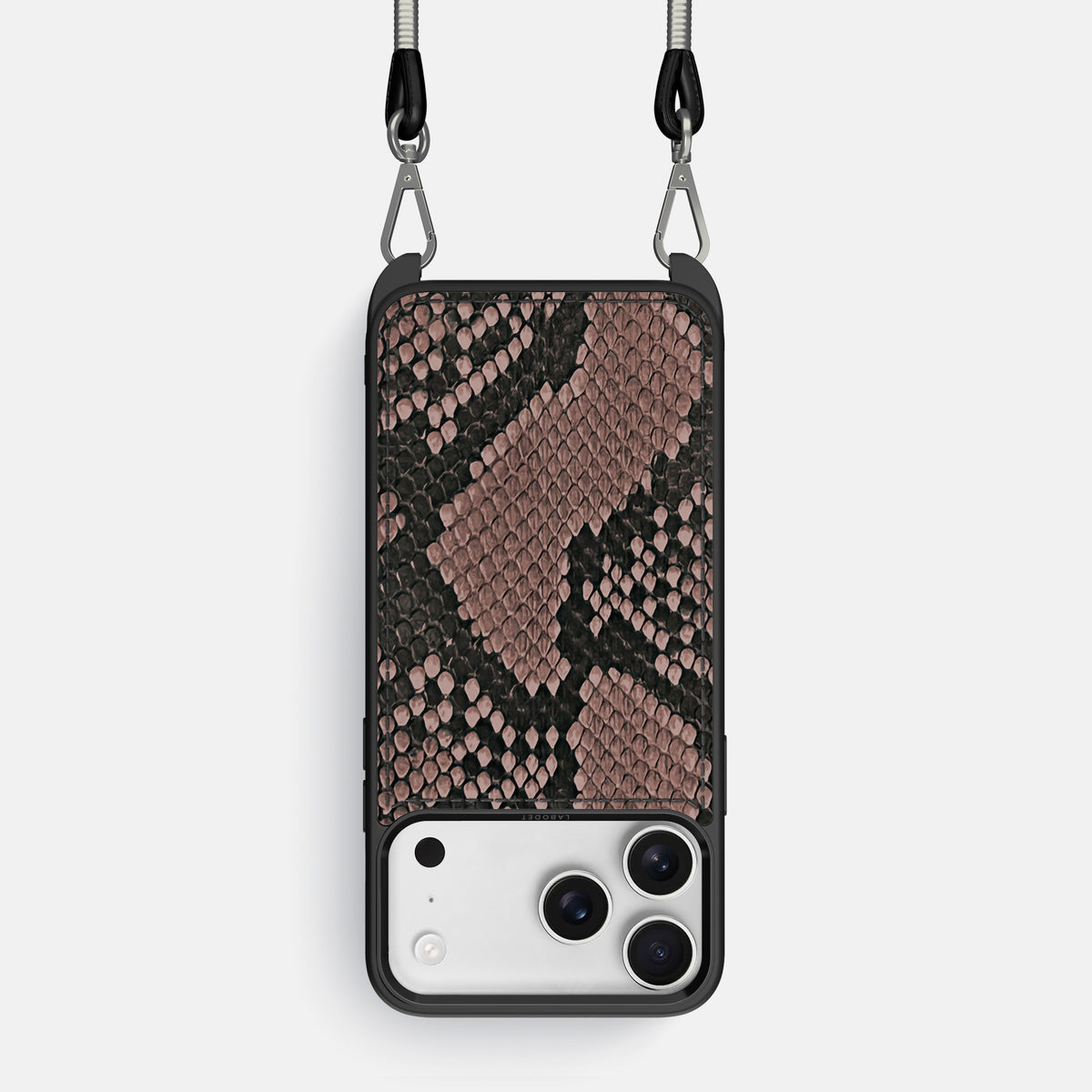 Crossbody Sport Case For iPhone 17 Pro In Deluxe Python -1 | Mahogany-Brown