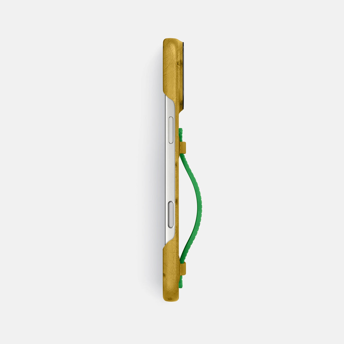 Center Handle Coloré For iPhone 18 Pro Max In Ostrich -2 | Gold-Black