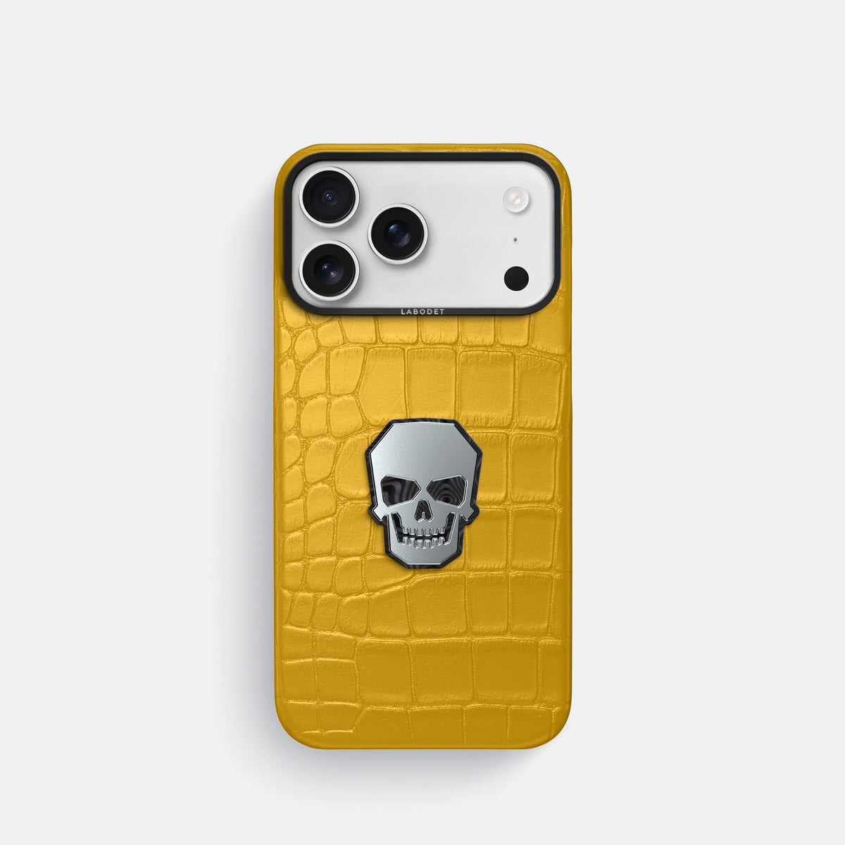 Classic Case With Titanium Skull For iPhone 18 Pro In Alligator -1 | Yellow-Black