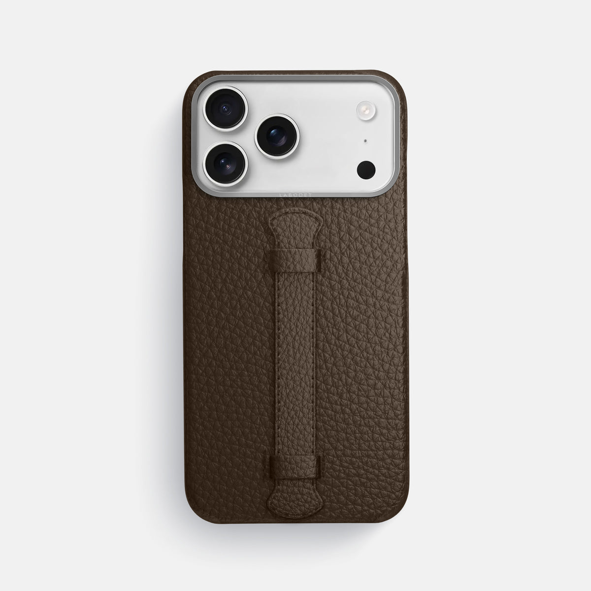 Center Handle For iPhone 17 Pro Max In Calf -1 | Dark-Brown-Steel