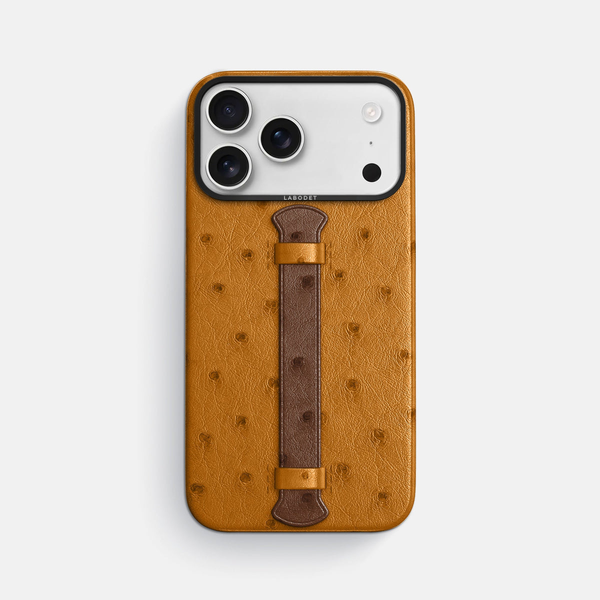 Center Handle Coloré For iPhone 18 Pro Max In Ostrich -1 | Chestnut-Black