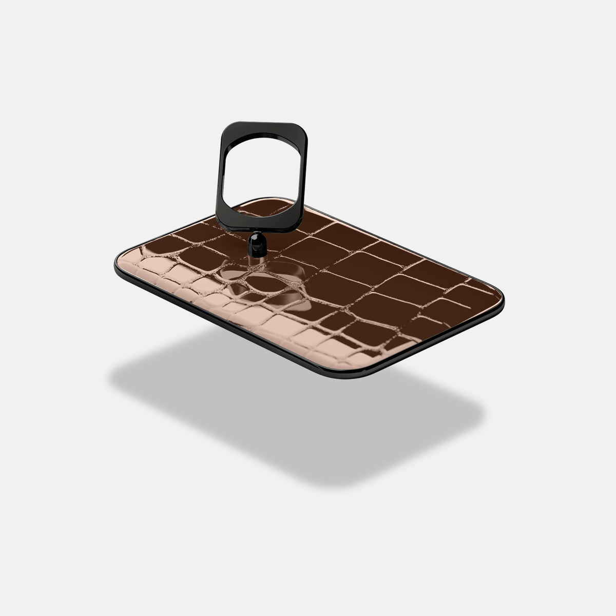 MagSafe Ring For iPhone 18 Pro In Shiny Alligator -4 | Brown-Black
