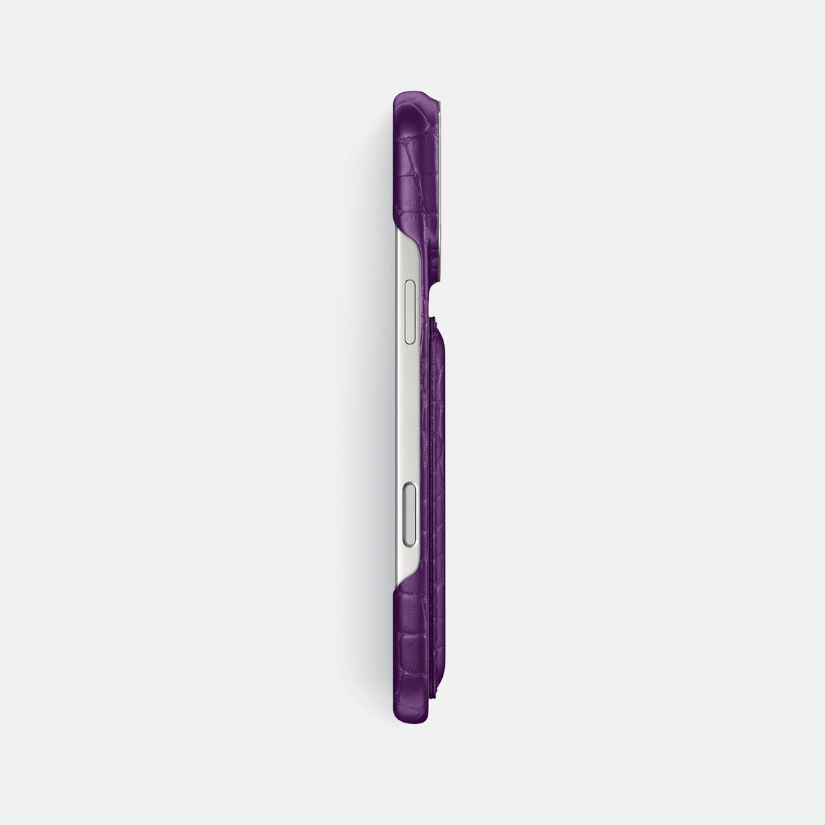 Double Card Case For iPhone 18 Pro Max In Alligator -3 | Purple-Steel