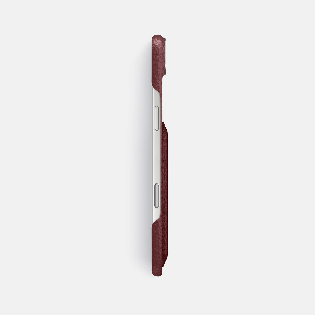 Double Card Case For iPhone 17 Air In Calf -3 | Bordeaux-Steel