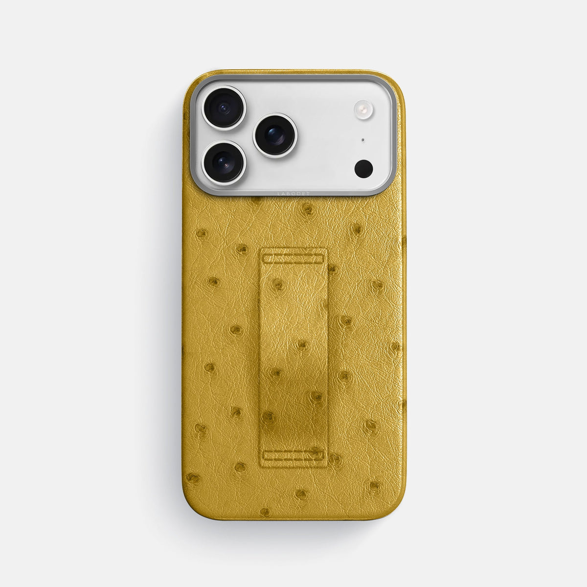 Finger Case For iPhone 18 Pro Max In Ostrich -1 | Gold-Steel