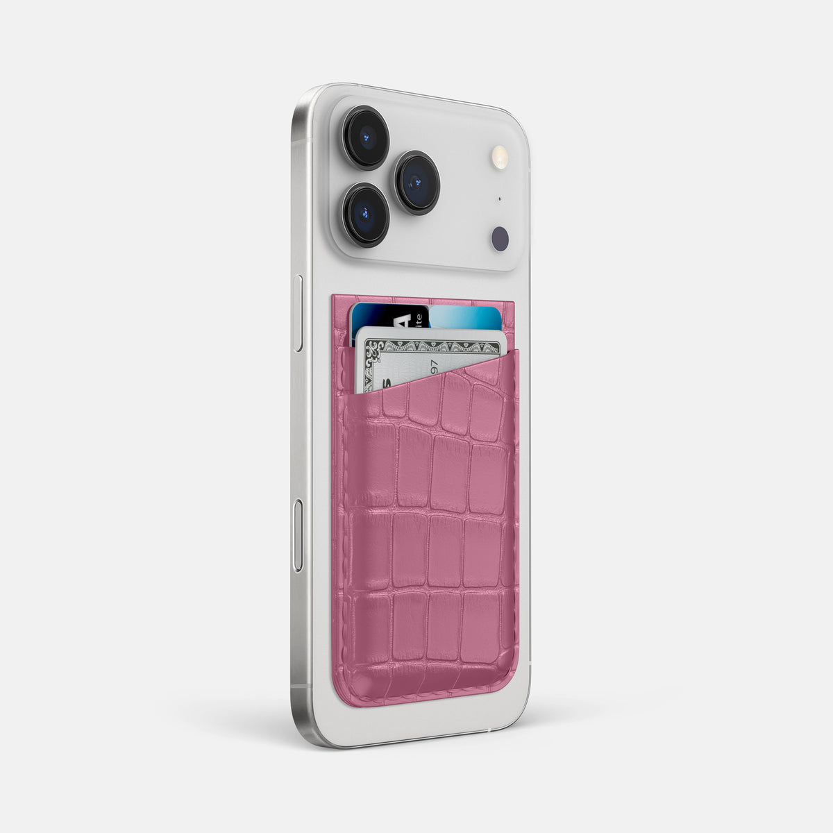 MagSafe Wallet For iPhone 17 Pro Max In Alligator -2 | Pink-Lagoon