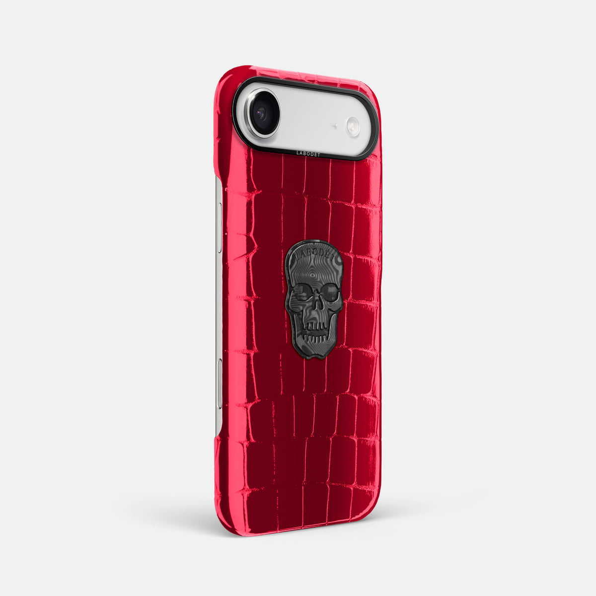 Classic Case With Carbon Skull For iPhone 17 Air In Shiny Alligator -2 | Cherry-Black