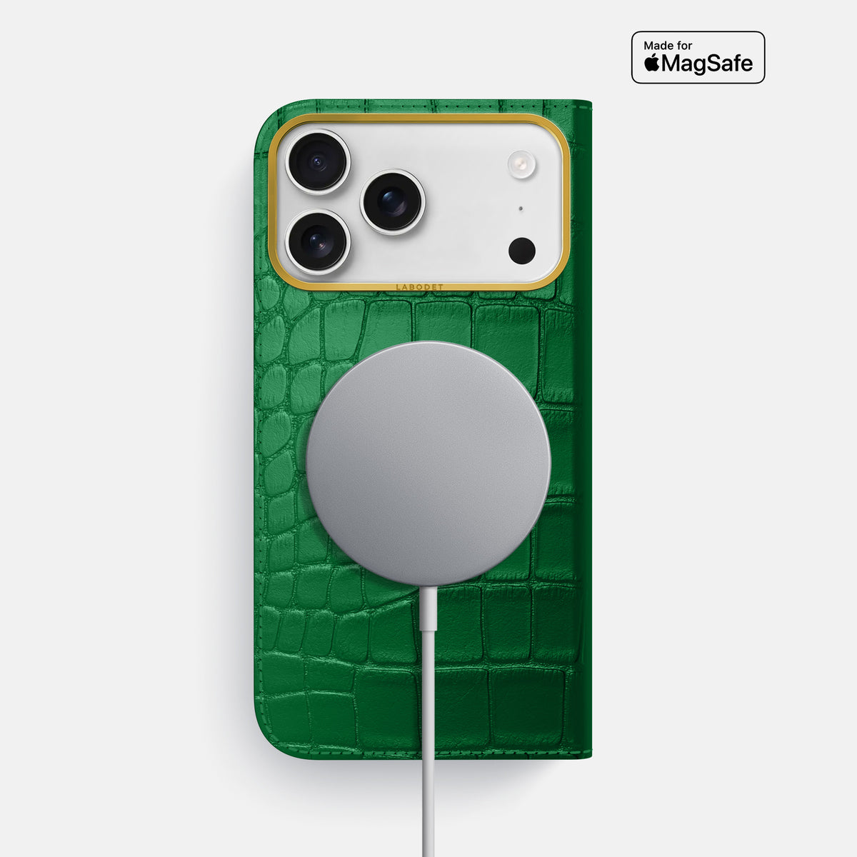 Folio Case For iPhone 17 Pro Max In Alligator -3 | Forest-Green-Gold