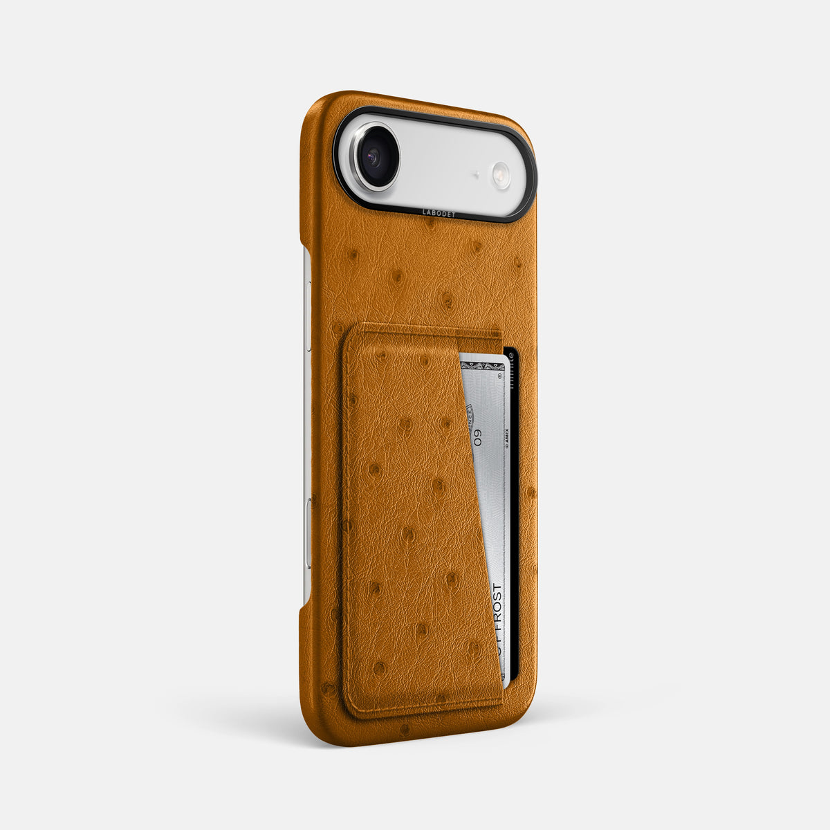 Double Card Case For iPhone 17 Air In Ostrich -2 | Chestnut-Black