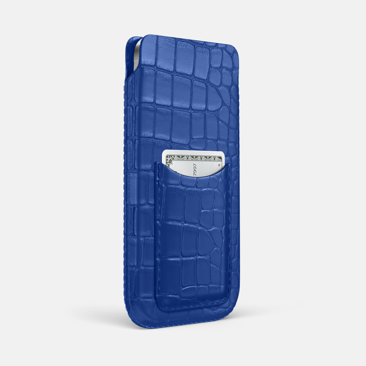 Pouch Card Case For iPhone 17 Pro Max In Alligator -2 | Royal-Blue