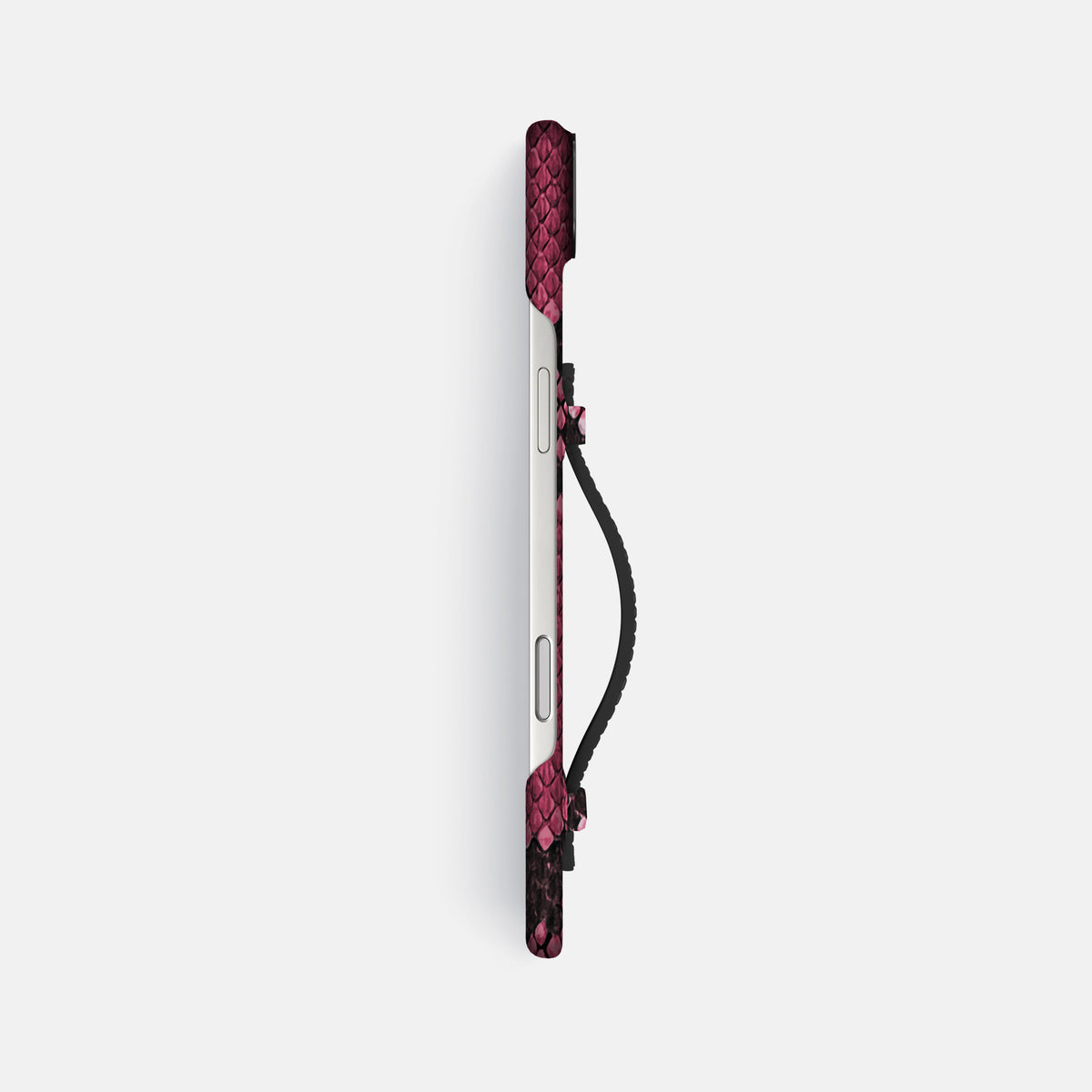 Center Handle For iPhone 17 Air In Deluxe Python -2 | Burgundy-Black