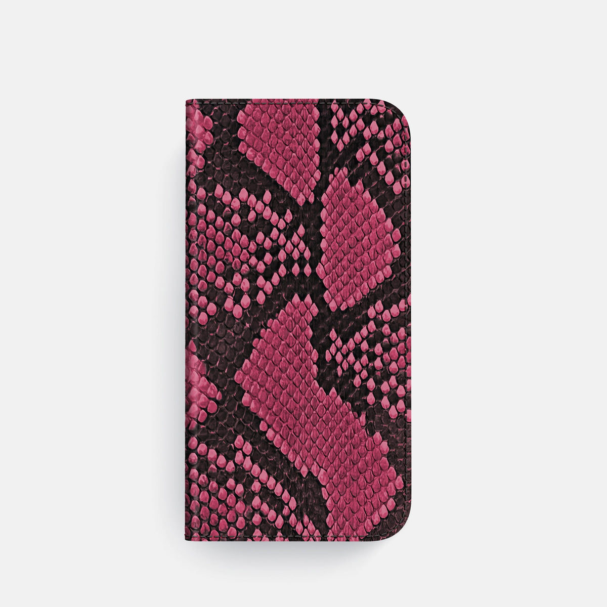 Folio Case For iPhone 18 Pro In Deluxe Python -4 | Burgundy-Black