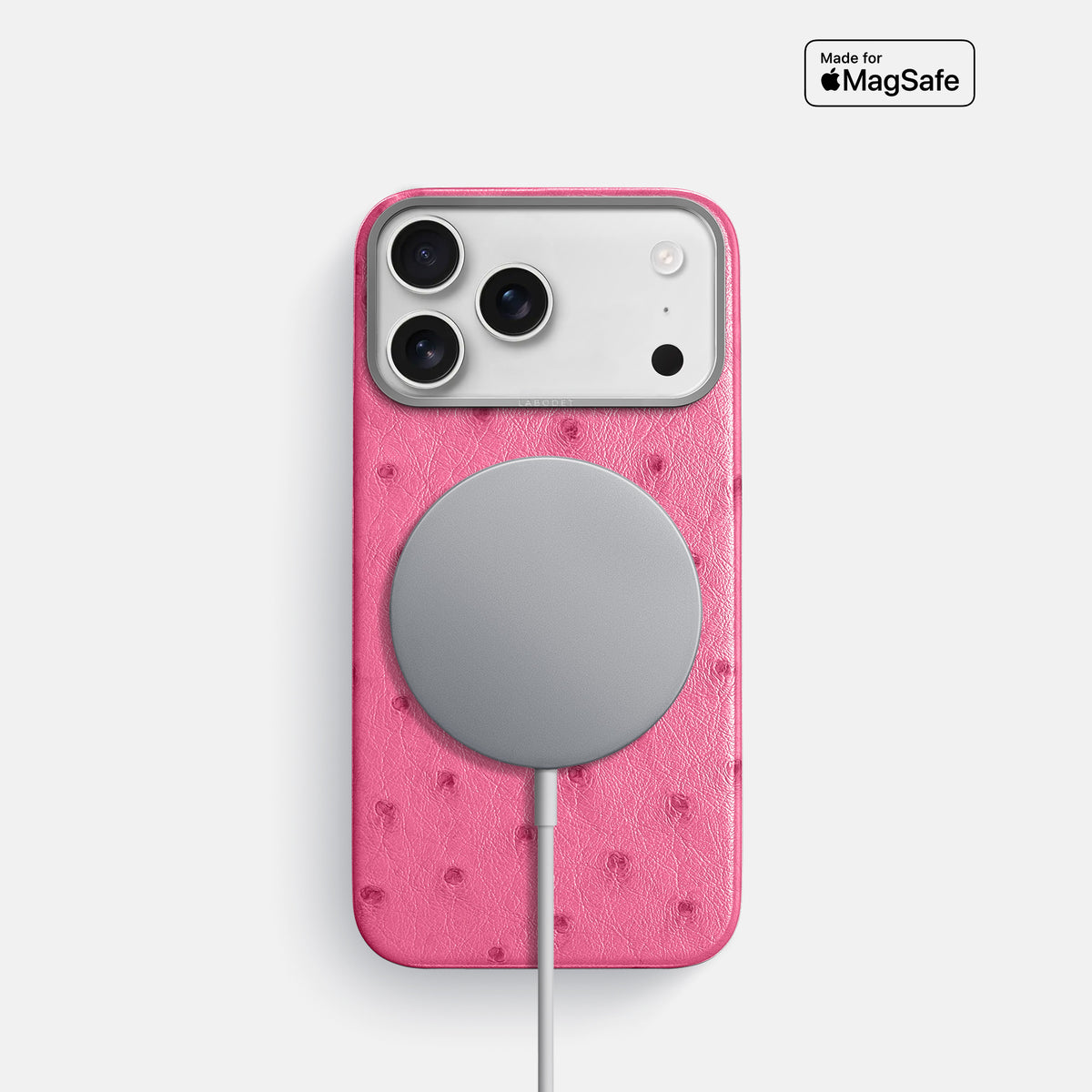 Classic Case For iPhone 17 Pro In Ostrich -5 | Pink-Steel