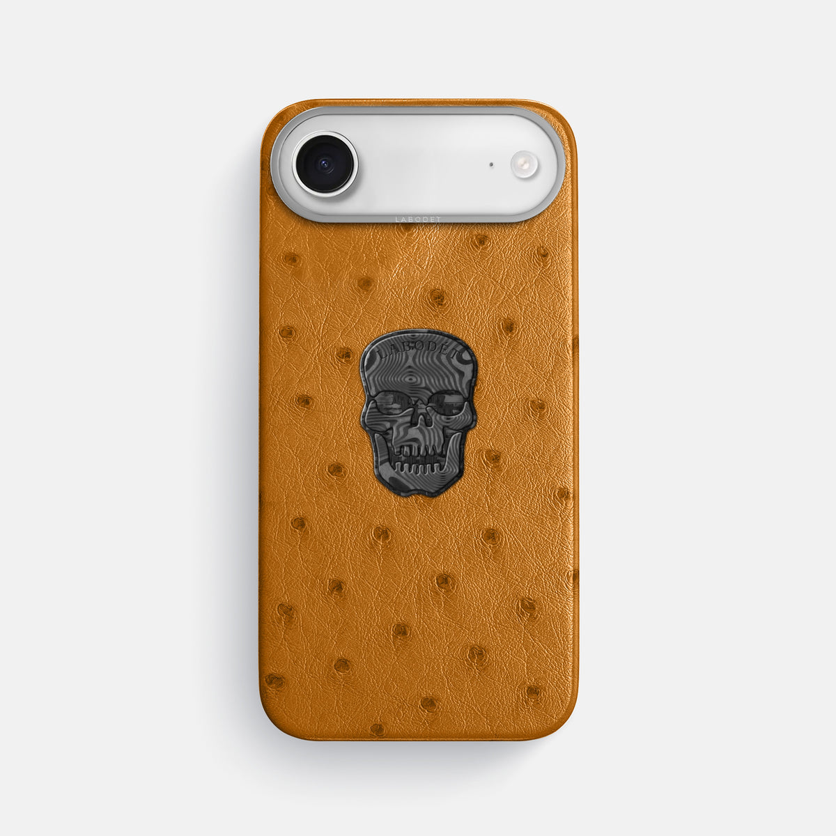 Classic Case With Carbon Skull For iPhone 17 Air In Ostrich -1 | Chestnut-Steel