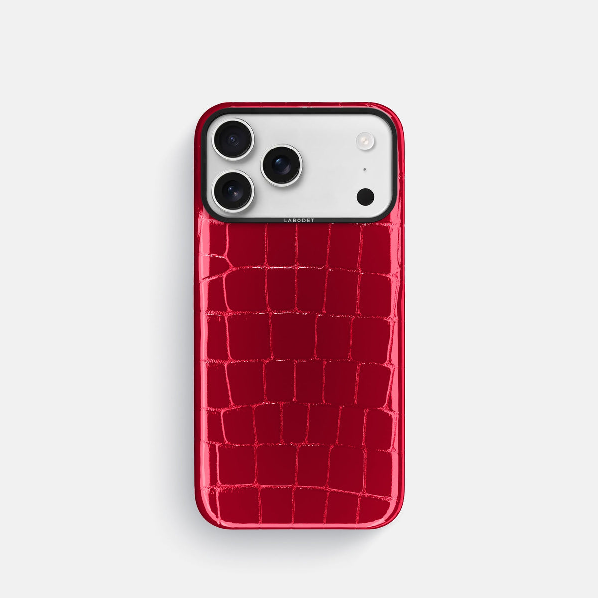 Classic Case For iPhone 18 Pro In Shiny Alligator -1 | Cherry-Black