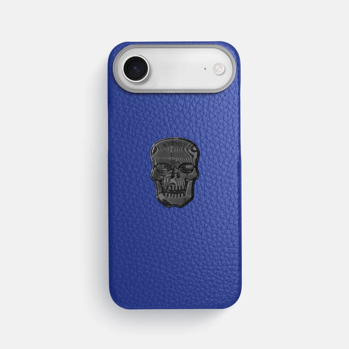 Classic Case With Carbon Skull For iPhone 17 Air In Calf -1 | Royal-Blue-Steel