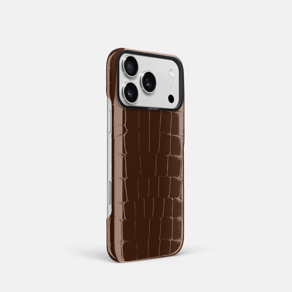 Classic Case For iPhone 18 Pro In Shiny Alligator -2 | Brown-Black