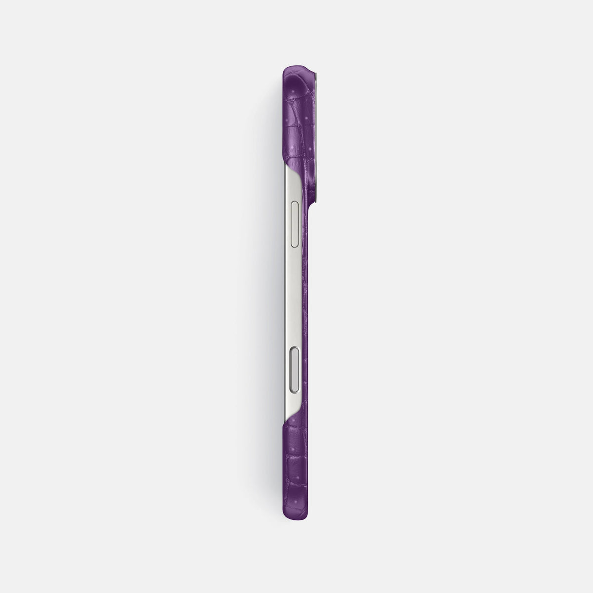 Classic Case For iPhone 18 Pro Max In Porosus Crocodile -3 | Purple-Steel