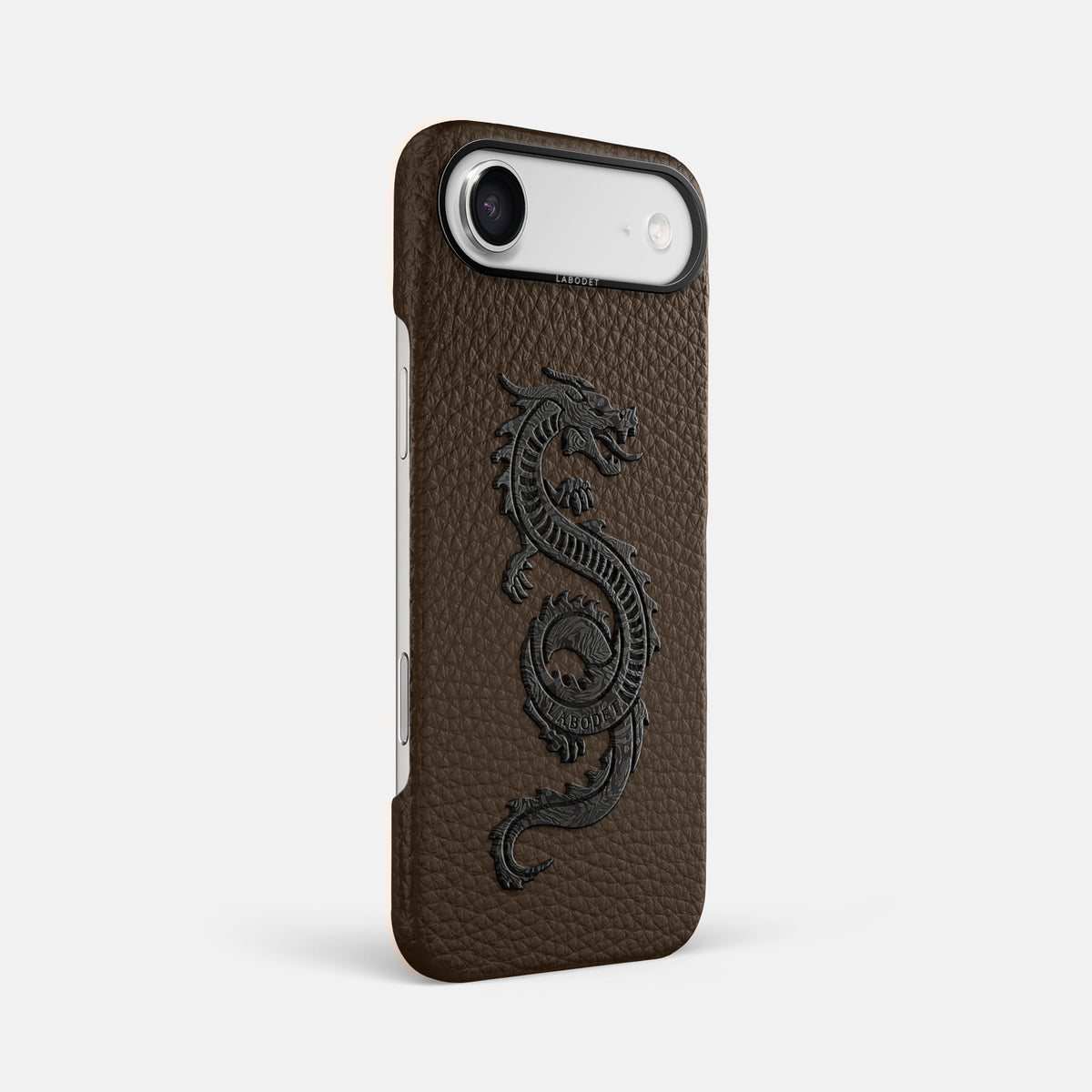 Classic Case With Carbon Dragon For iPhone 17 Air In Calf -2 | Dark-Brown-Black