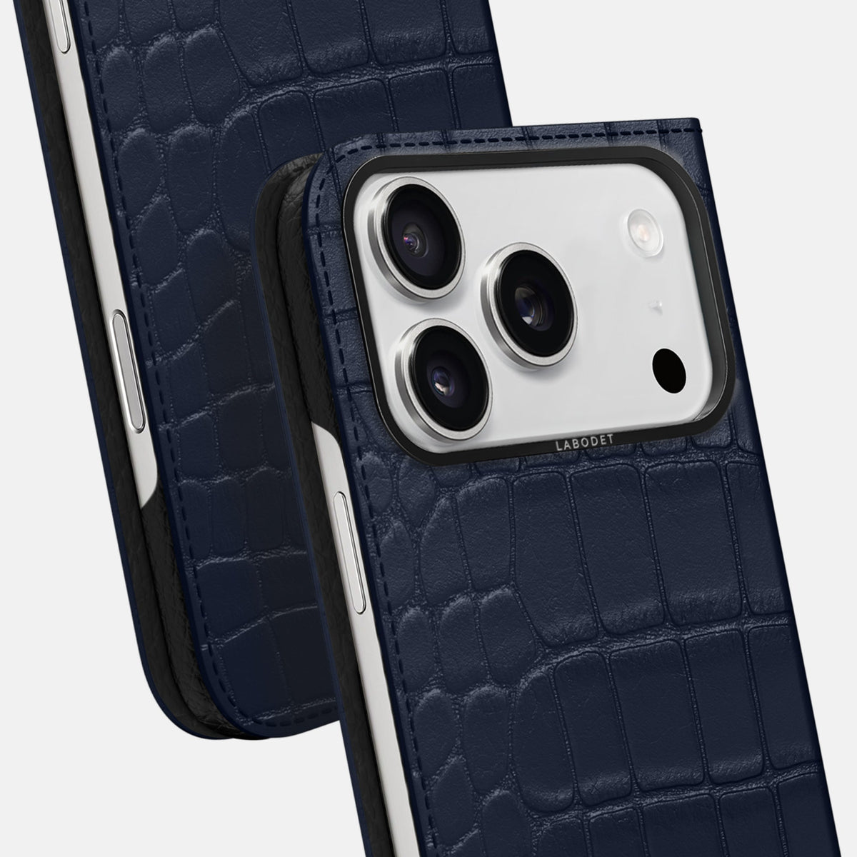 Folio Case For iPhone 18 Pro Max In Alligator -5 | Navy-Blue-Black