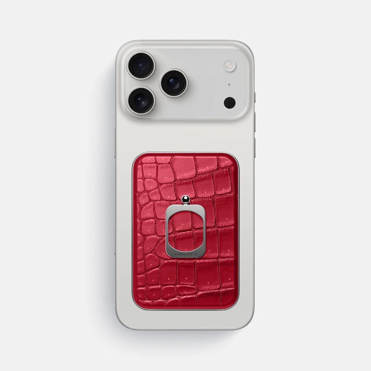 MagSafe Ring For iPhone 17 Pro Max In Porosus Crocodile -2 | Burgundy-Steel