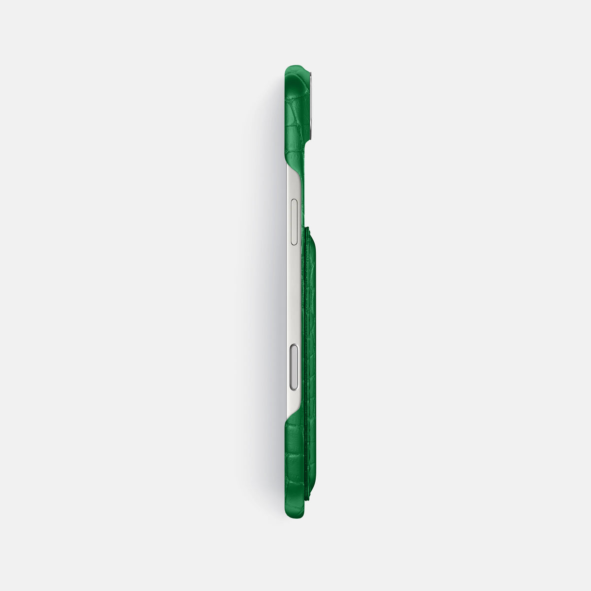 Double Card Case For iPhone 17 Air In Alligator -3 | Forest-Green-Steel