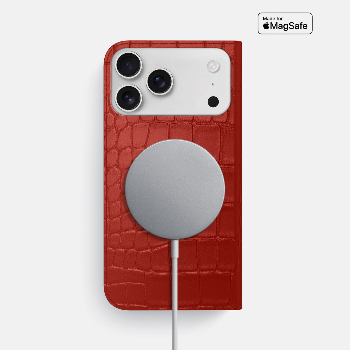 Folio Slim Case For iPhone 18 Pro Max In Alligator -3 | Red