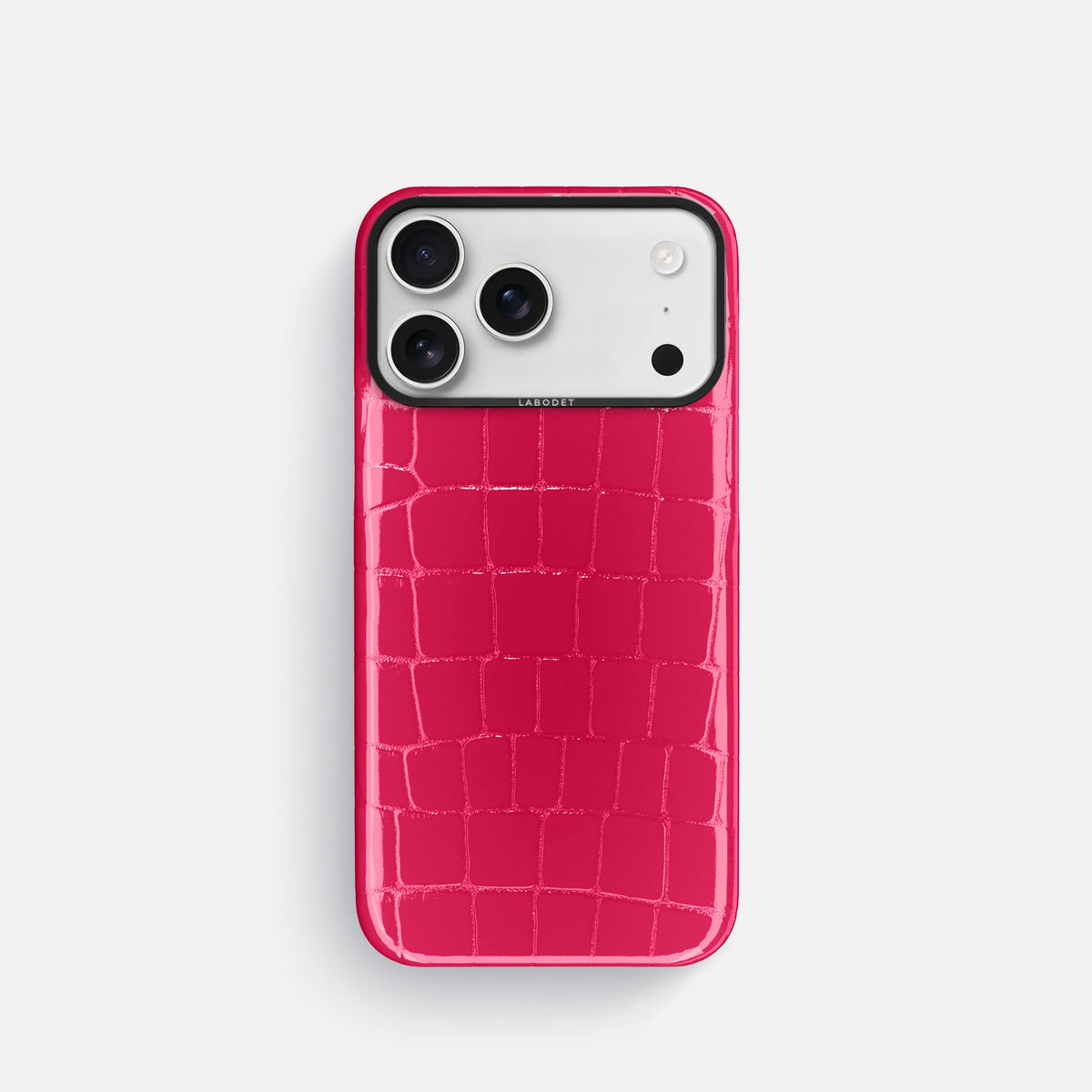 Classic Case For iPhone 18 Pro In Shiny Alligator -1 | Pink-Panther-Black
