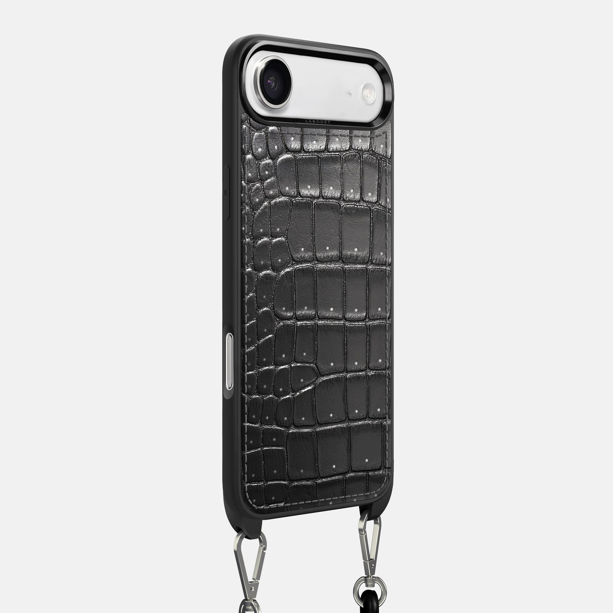 Crossbody Sport Case For iPhone 17 Air In Porosus Crocodile -2 | Shiny-Black