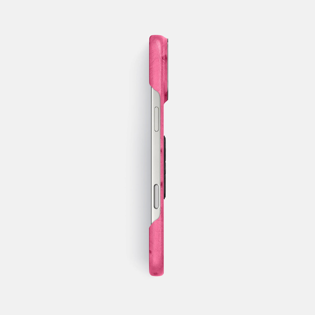Classic Case With Carbon Skull For iPhone 18 Pro Max In Ostrich -3 | Pink-Steel