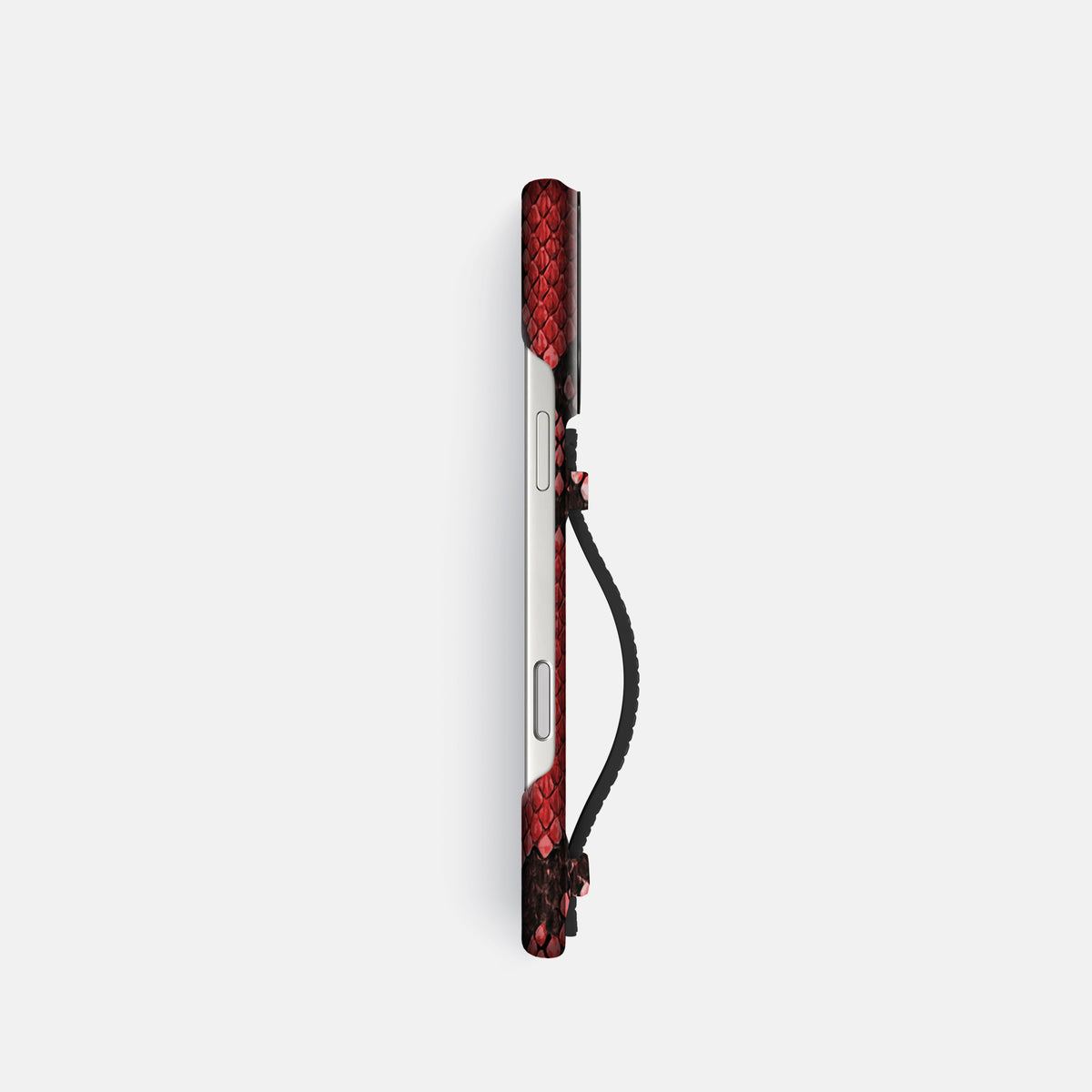 Center Handle For iPhone 17 Pro In Deluxe Python -2 | Red-Black