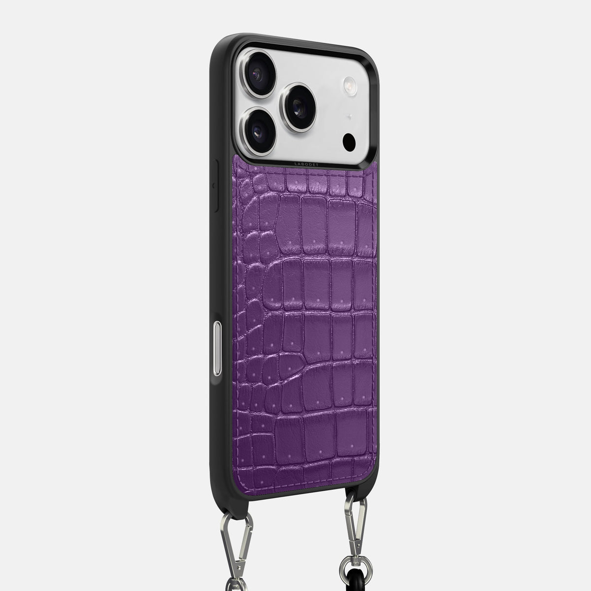 Crossbody Sport Case For iPhone 18 Pro Max In Porosus Crocodile -2 | Purple