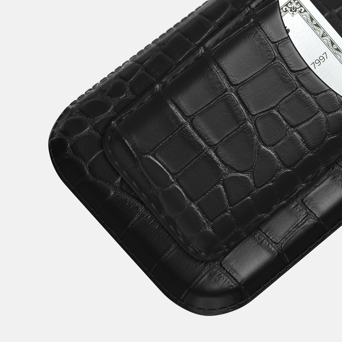 Pouch Card Case For iPhone 18 Pro Max In Alligator -3 | Black
