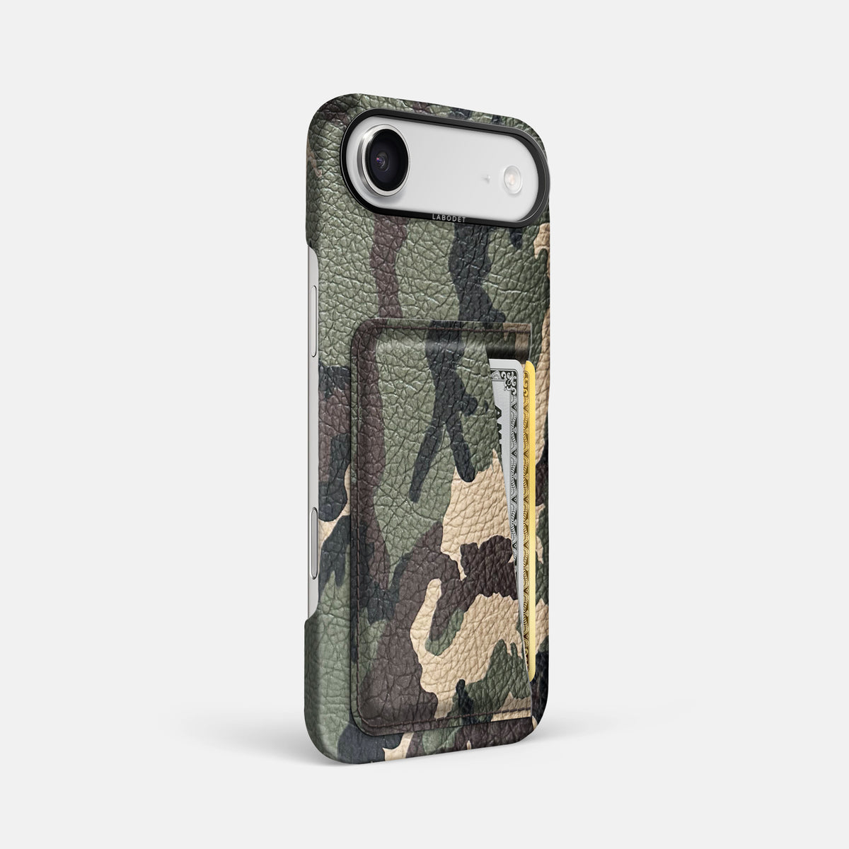 Double Card Case For iPhone 17 Air In Calf -2 | Camouflage-Black