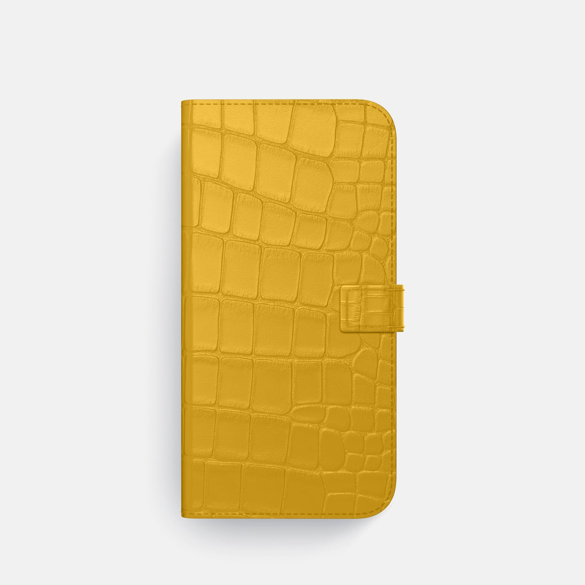 Folio Case with Clasp For iPhone 18 Pro In Alligator -4 | Yellow-Black