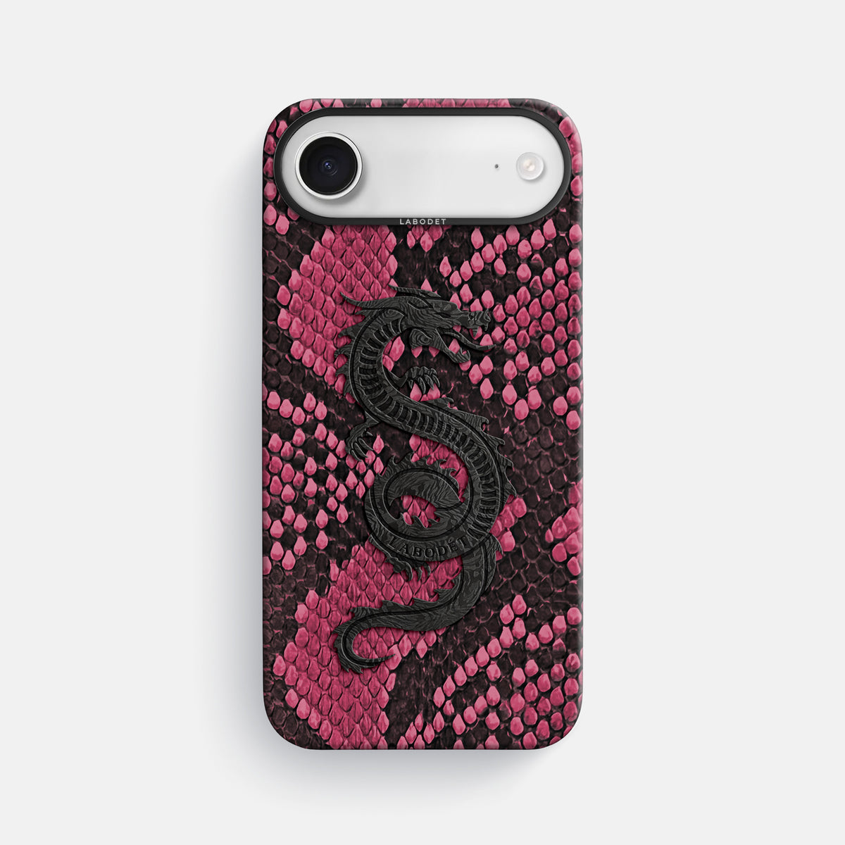 Classic Case With Carbon Dragon For iPhone 17 Air In Deluxe Python -1 | Burgundy-Black
