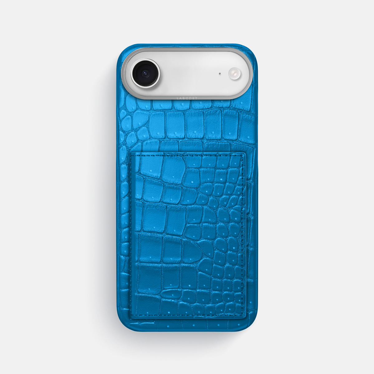 Bi-Fold Case For iPhone 17 Air In Porosus Crocodile -1 | Blue-Lagoon-Steel