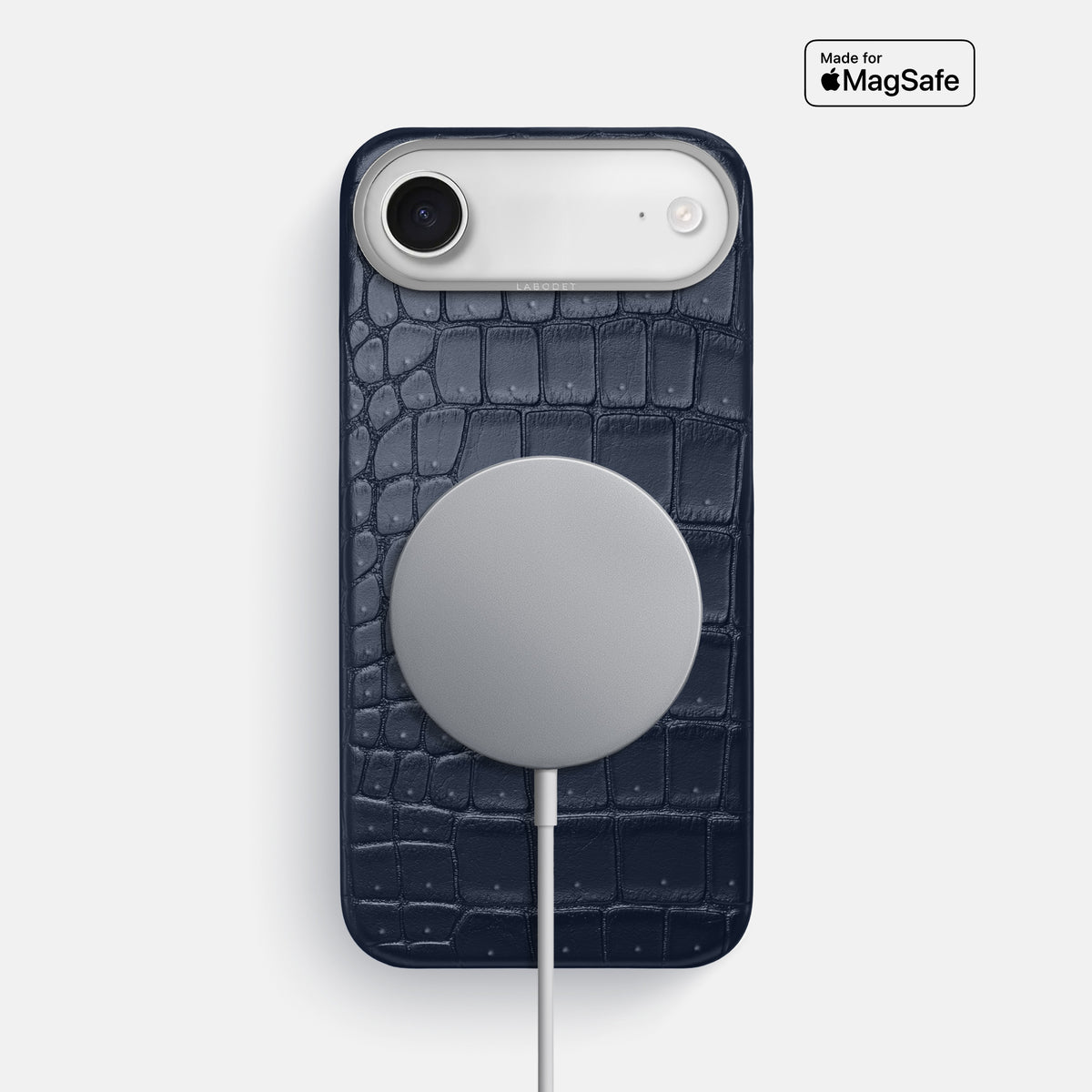 Classic Case For iPhone 17 Air In Porosus Crocodile -5 | Deep-Blue-Sea-Steel