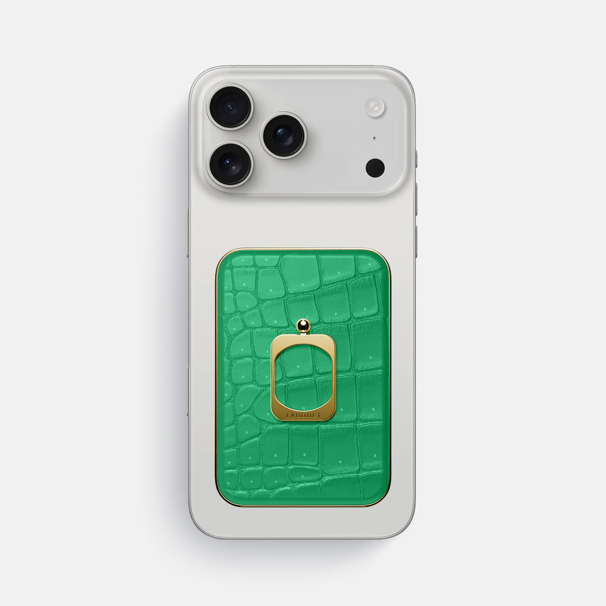 MagSafe Ring For iPhone 17 Pro Max In Porosus Crocodile -2 | Cactus-Green-Gold